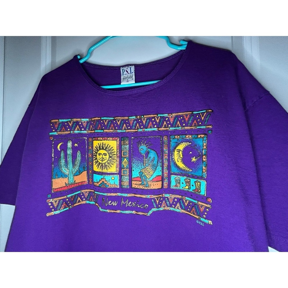 Vintage 90's Single Stitch New Mexico‎ Textured Graphic T-Shirt Size Womens XL